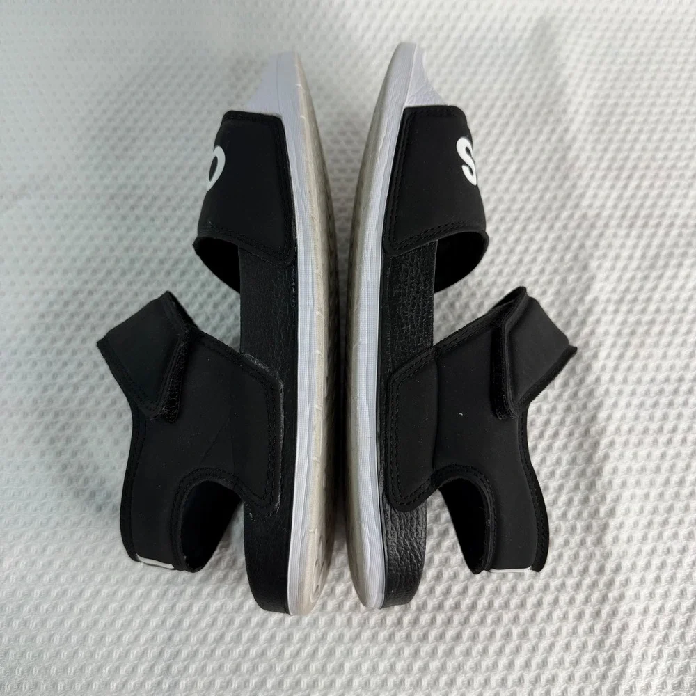Adidas Adilette Sandals Black White Adjustable Strap Slides Mens 7 Womens 8